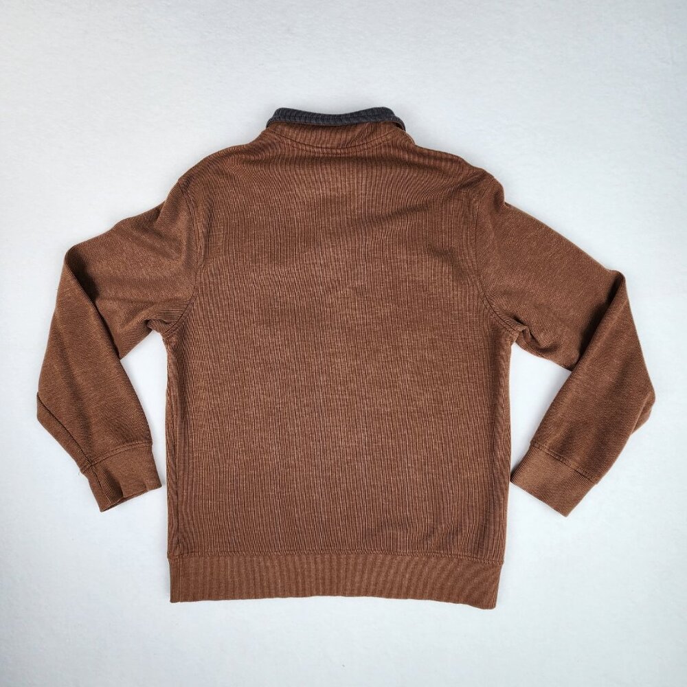 Van Heusen Men's Quarter Zip Pullover Men's Size M Brown Cotton Blend Casual - Picture 5 of 8